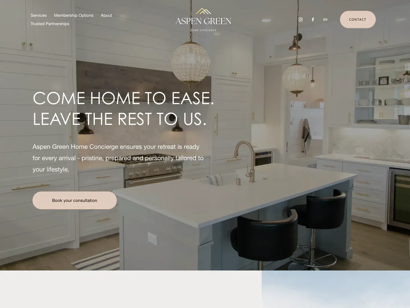 Aspen Green Concierge landing page: a calm, earthy site for a Blue Mountains property-management and home-concierge service